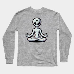 meditation peaceful alien Long Sleeve T-Shirt